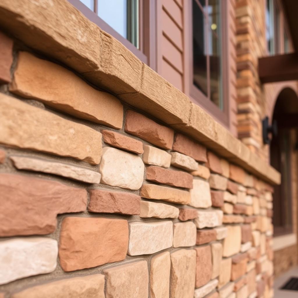 Hand-laid stone masonry detail