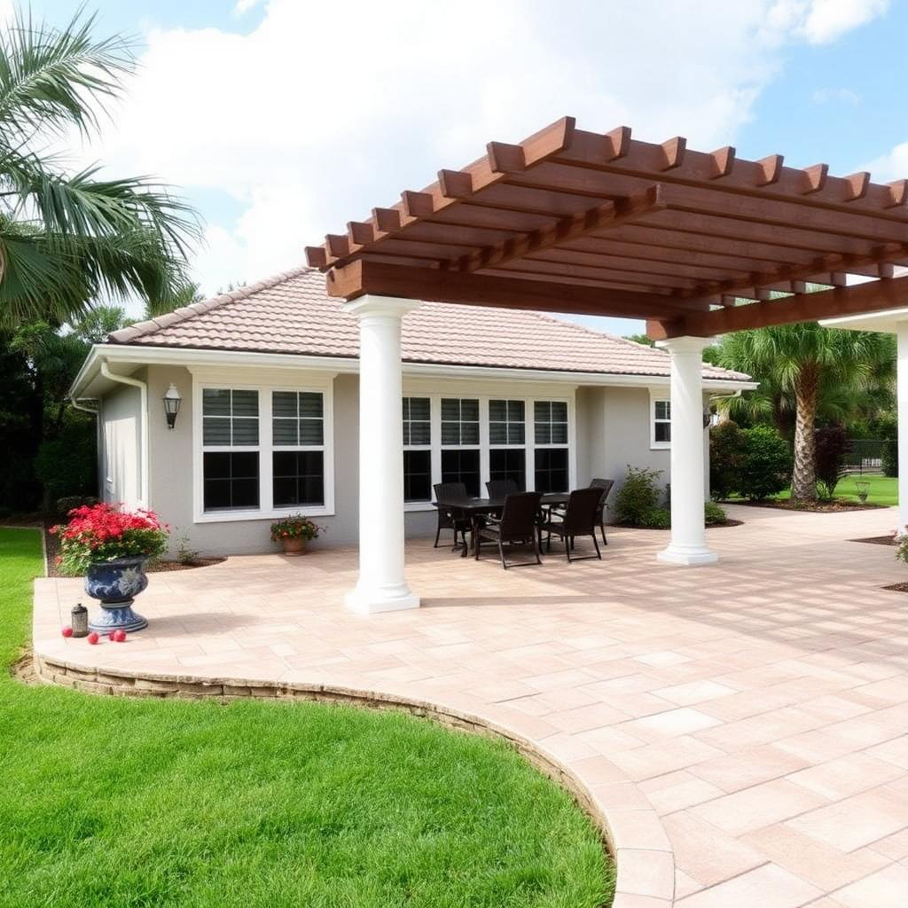 Outdoor patio with pergola